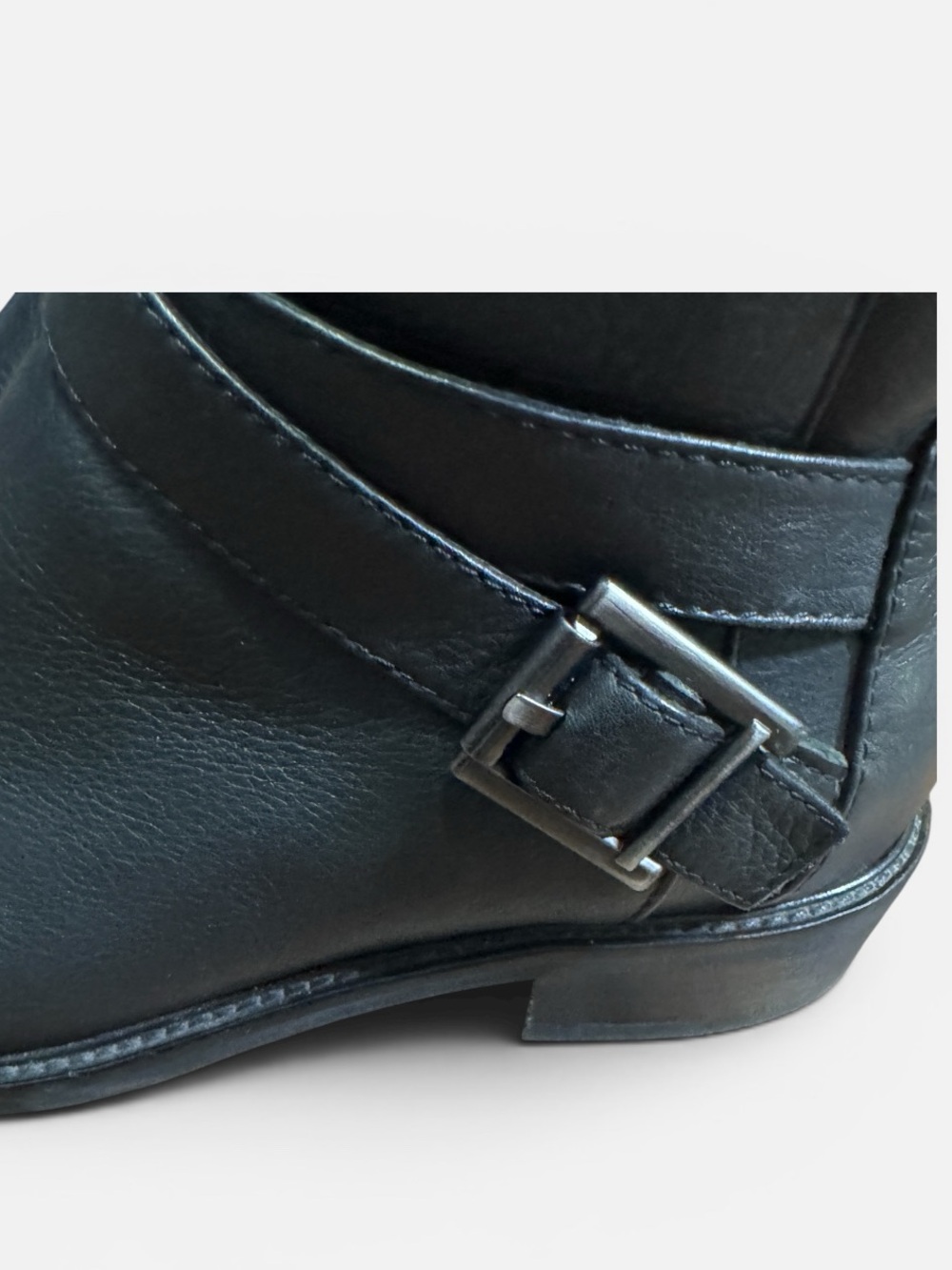 AQUATALIA Bree Black Buckle Waterproof Moto Bootie Sz. 8 - Picture 4 of 10